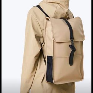 Brand new beige Rains water-resistant backpack